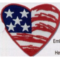 Embroidered Heart/ US Flag Patch